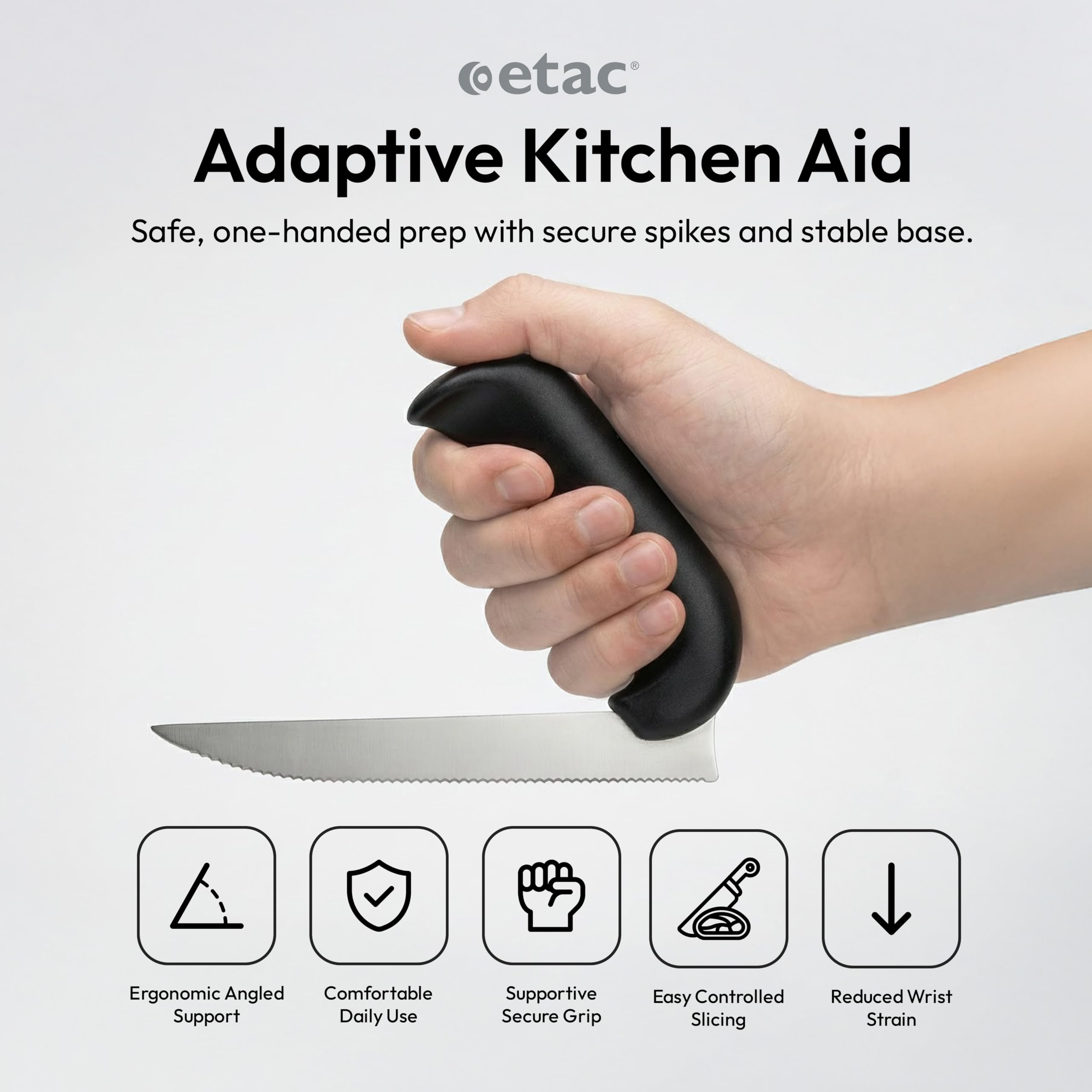 Etac Relieve Angled Carving Knife for Arthritis, Right Angle Handle — Amazon image 2
