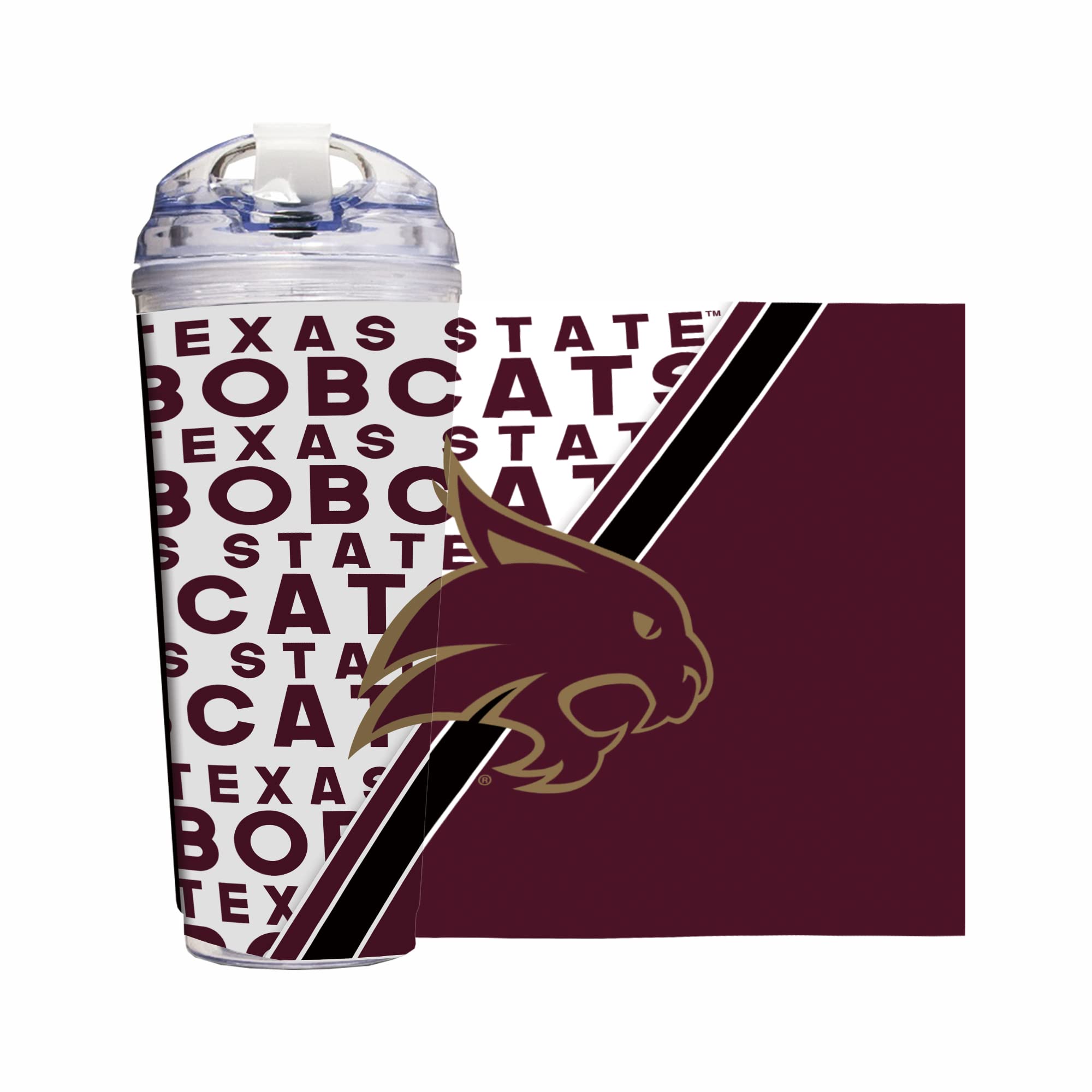 Gobelet acrylique Texas State avec paille pour vos trajets quotidiens
