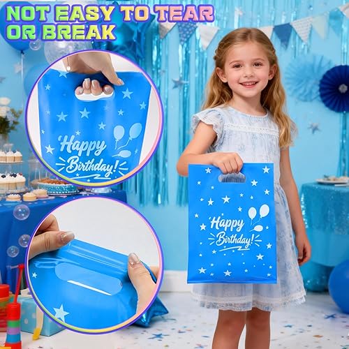 Miniatura 5 de QLOUNI 300 bolsas de recuerdo de fiesta, 3 tamaños, bolsas de feliz cumpleaños para pequeñas empresas, bolsas de regalo de cumpleaños a granel,