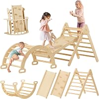 Tiny Land 3 az 1-ben Montessori Kletterdreieck Összecsukható Fa Mászóka 2-6 Éves Gyerekeknek 1