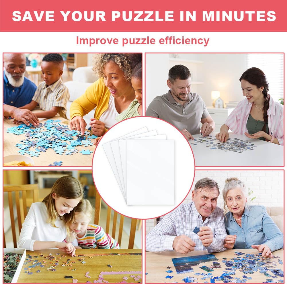 Ainiv 16 sztuk kej do puzzli,przezroczysta folia do układanki,arkusze samoprzylepne do puzzli, łatwy do zamocowania klej do puzzle,samoprzylepna oszczędzająca układankę