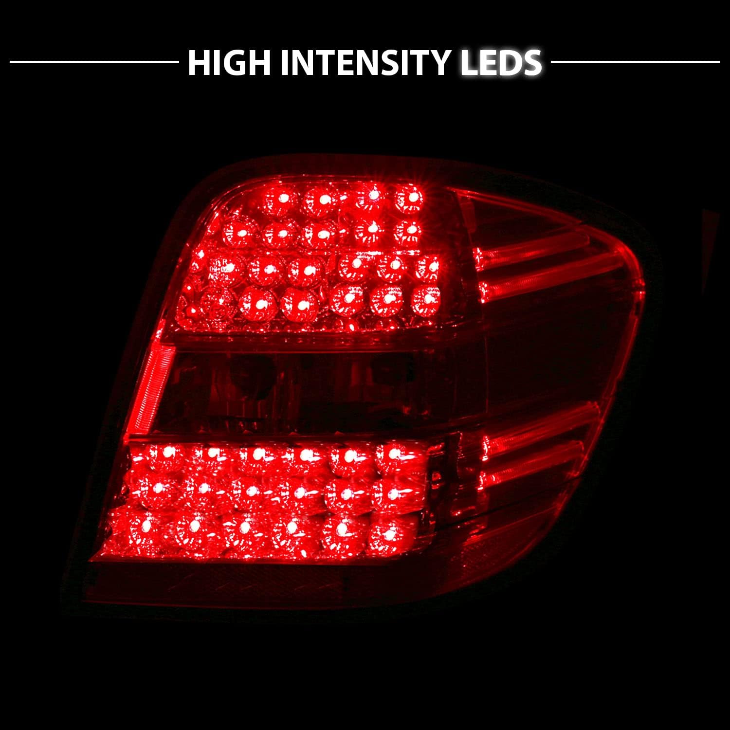 AmeriLite Led Taillights Red/Clear for Mercedes BenzM Class W164 - Passenger and Driver Side