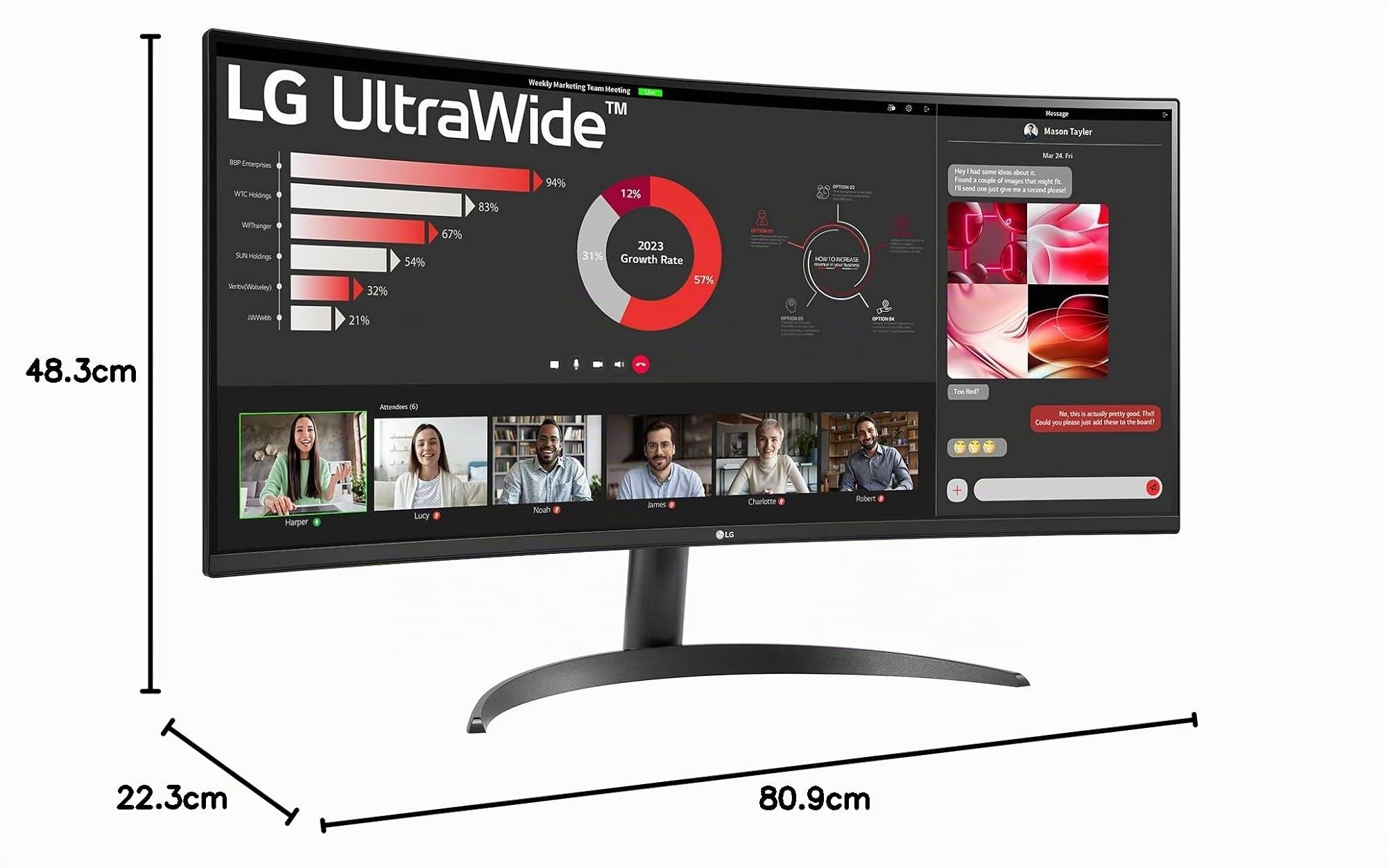 Ecran PC Gaming LG 34WR50QC B 34'' Incurvé UWQHD Noir