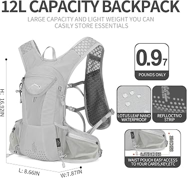 IX INOXTO Hydration Pack Backpack, Lightweight Water Backpack with 2L Hydration Bladder Daypack for Men Women,Running Hydration Vest for Trail Running Hiking Cycling Race Climbing