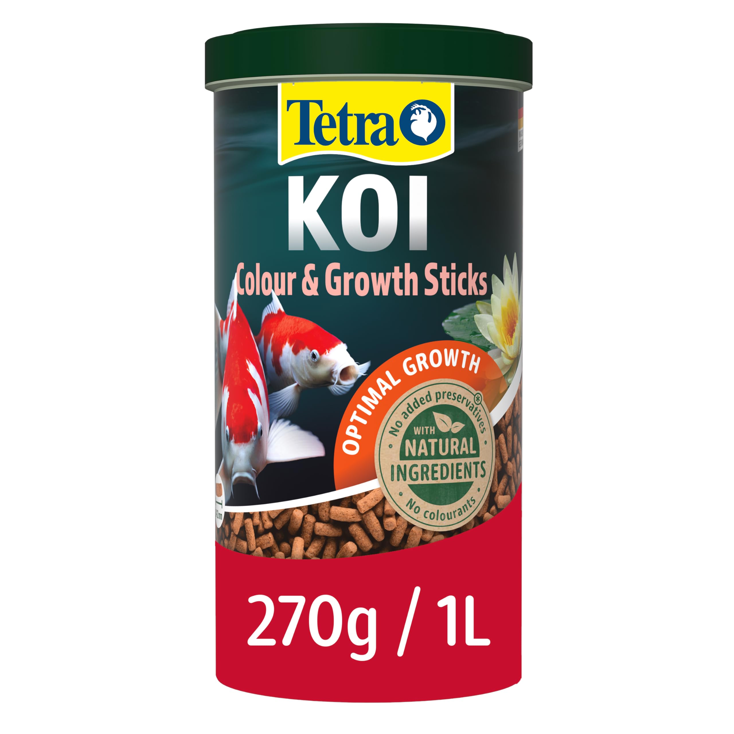 Tetra Koi Pond Fish Food Colour & Growth Sticks 270g - biologically balanced for larger koi fish