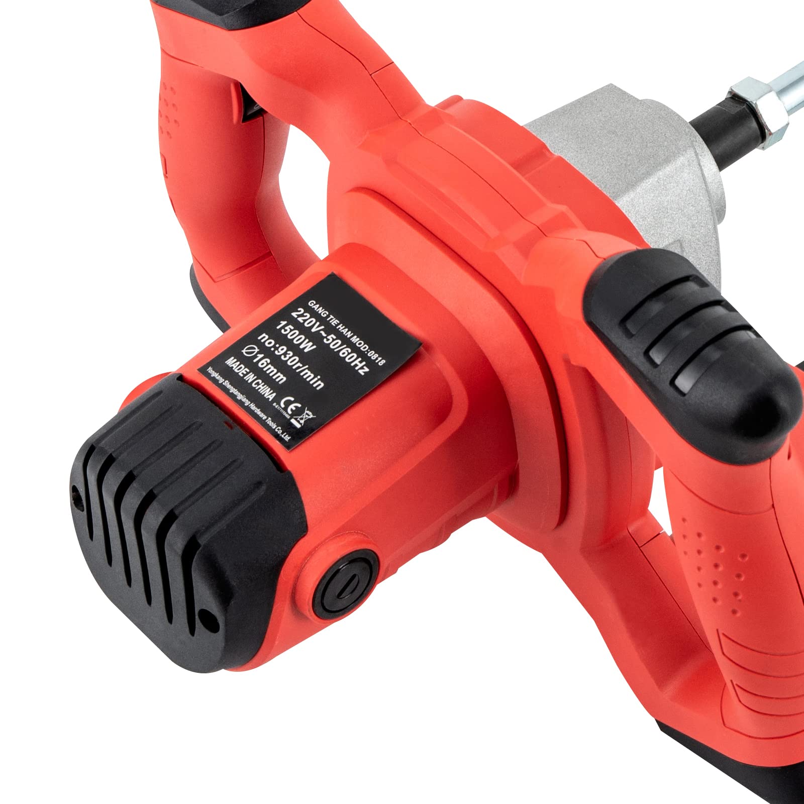 Miscelatore professionale per malta da 1500 W, ad alte prestazioni, con 930 giri/min, design ergonomico, cavo da 2 m e agitatore a forma di S, ideale per progetti di costruzione e ristrutturazione