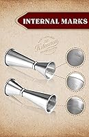 Vista 5 de KITESSENSU Jigger para bartending, Jigger japonés de 2 onzas, 1 oz con medidas en el interior, taza medidora doble de acero inoxidable 304