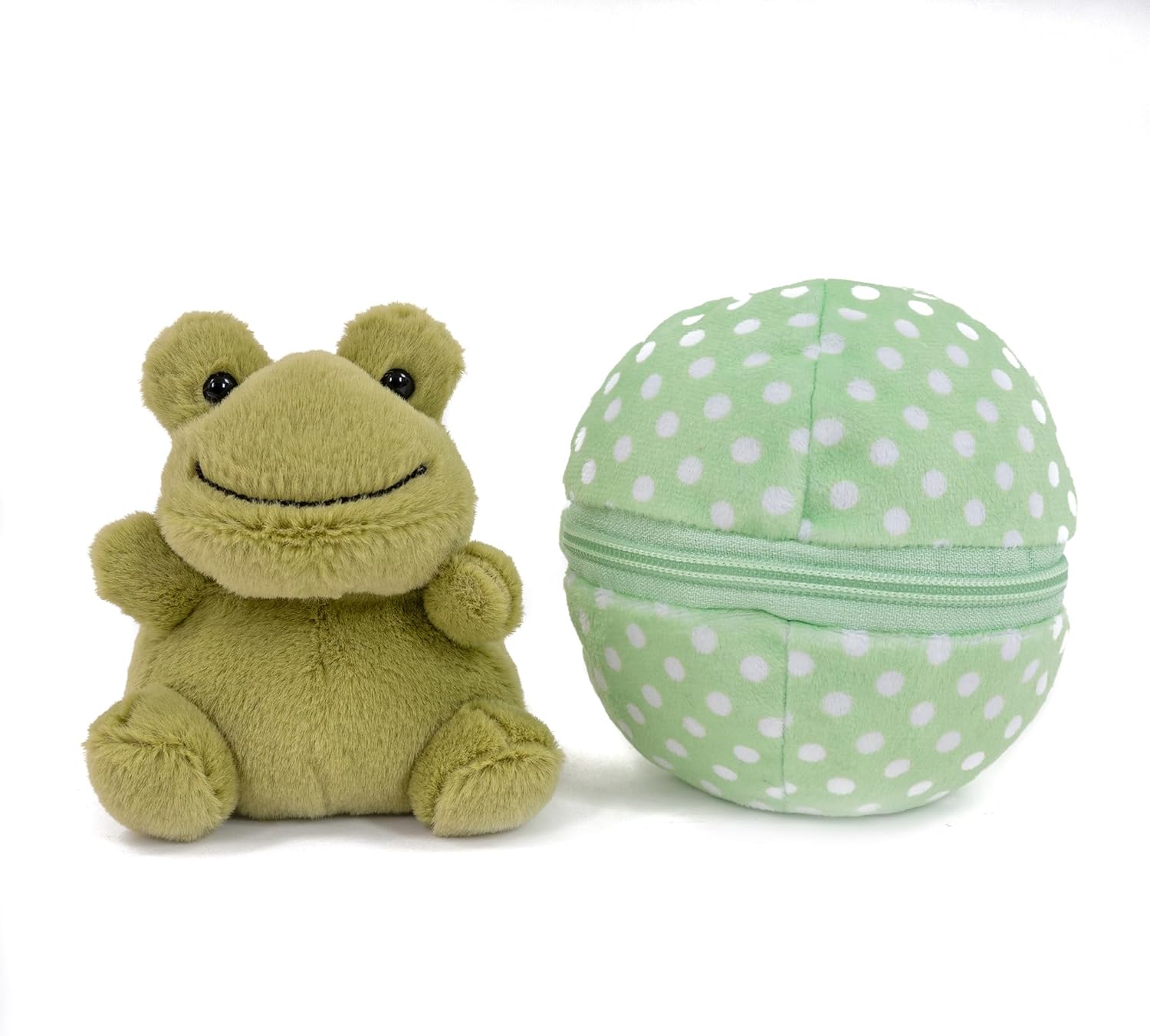 Easter Stuffed Animal - 6 inch - Surprise Zip up Egg Hideaway Springtime Inspired Plush Toy Gift for Kids, Boys and Girls - Easter Mother's Day Birthday (New Frog Egg)