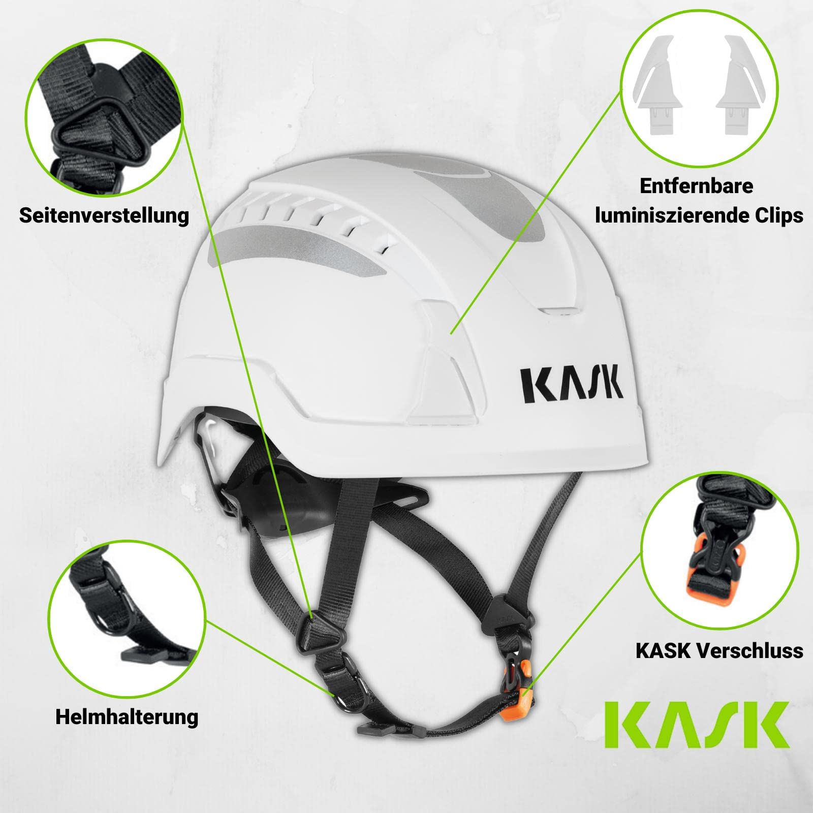 KASK Primero Air Hi-Viz - Casco de trabajo, rueda giratoria, 14 canales de ventilación, reflectante, según EN397 y EN50365