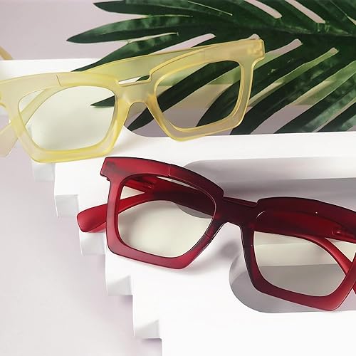Miniatura 3 de Eyekepper Gafas de lectura de diseño para mujeres con bloqueo de luz azul lectores de computadora con bisagras de resorte - rojo +1.50