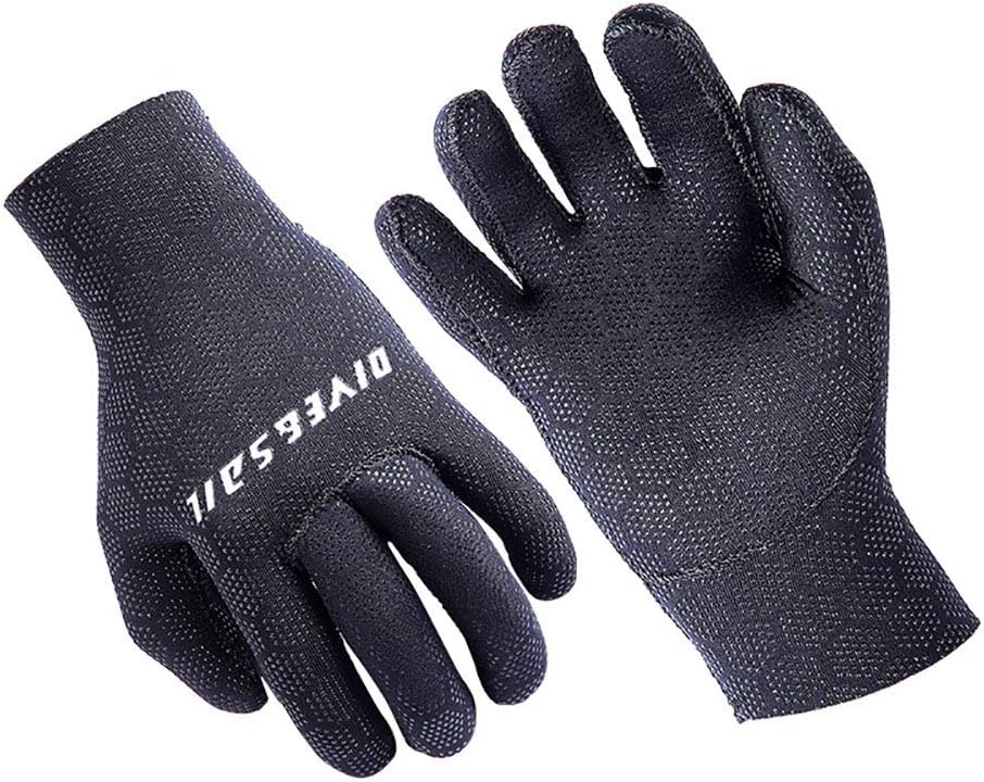 WYYHAA 3mm Neoprene Wetsuit Gloves, Double-Layer Thermal Diving Gloves with Elastic Wrist and Skid Resistance Particles for Kayakin Diving Surfing Snorkeling,M