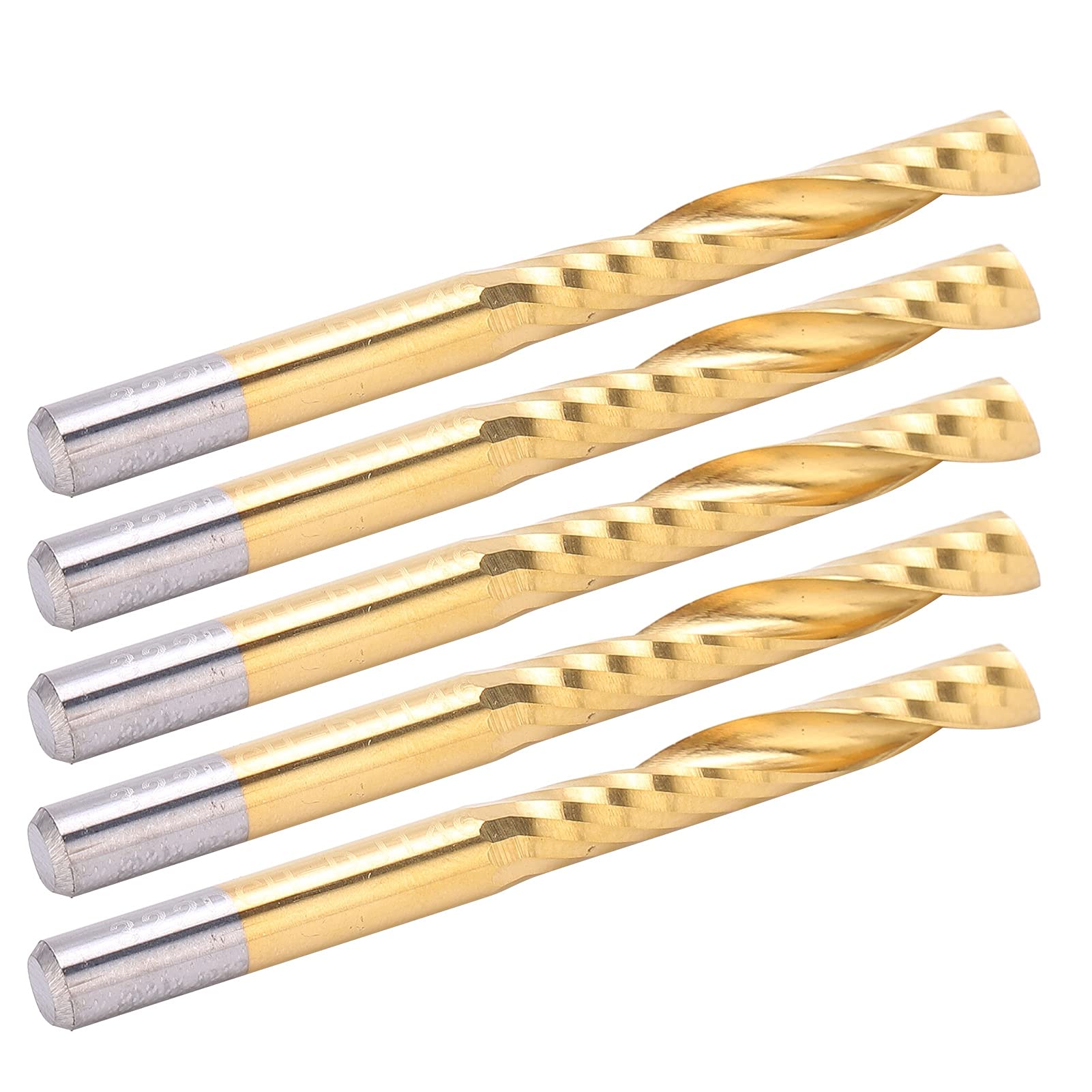5 pz Frese a Spirale Set Fresa CNC Fresa di Precisione per Taglio di Alluminio Metalli Non Ferrosi 4mm X 25mm Acciaio ad Alta Velocità Placcato Blu