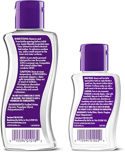 Miniatura 2 de Astroglide Paquete de lubricante personal de tamaño líquido hogar y viaje  Lubricante personal a base de agua  Larga duración sin grasa e hidratante