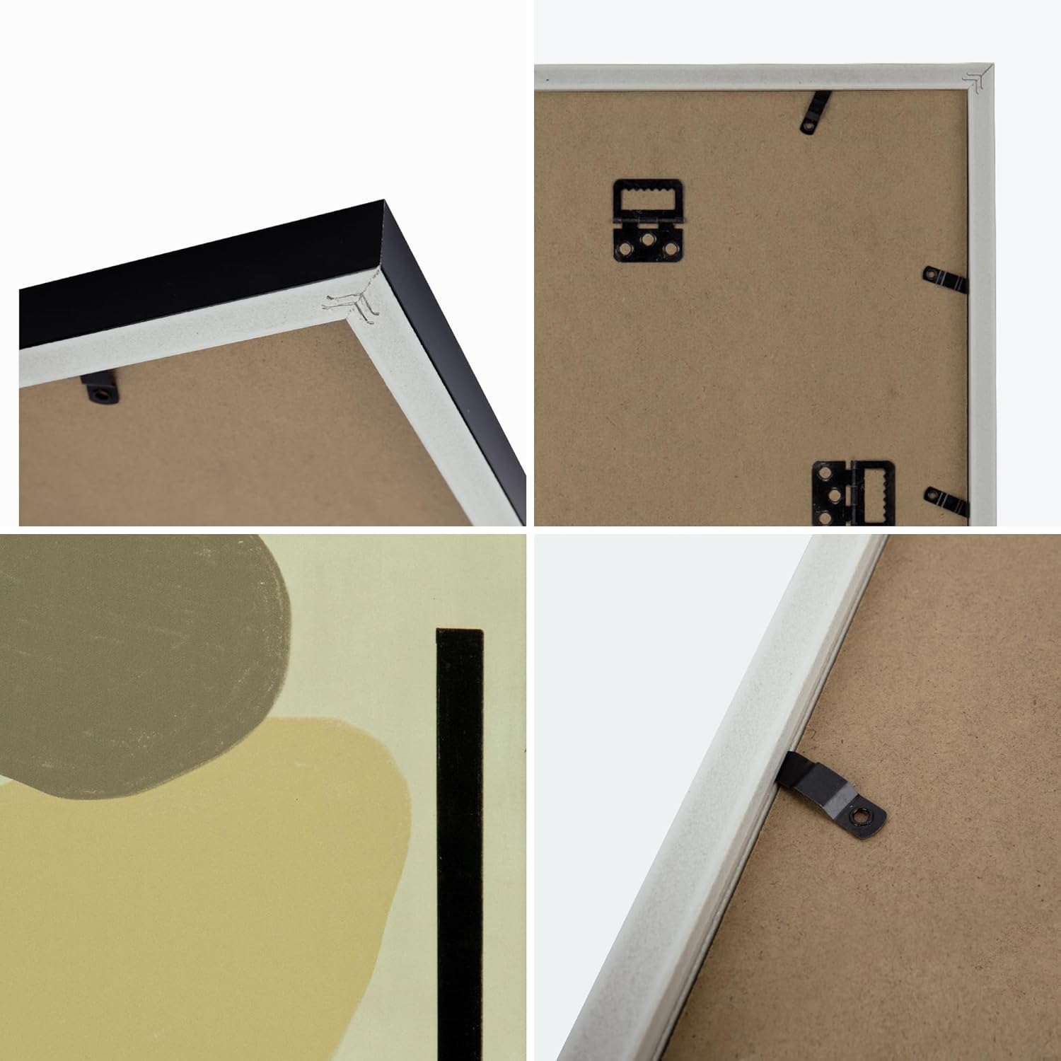 ArtbyHannah 10 Pack Black Gallery Wall Frame Set with Abstract Minimalist Prints, Picture Frame Set for Wall Decor, Multi-Size 11"x14"-2PCS,8"x10"-4PCS, 6"x8"-4PCS