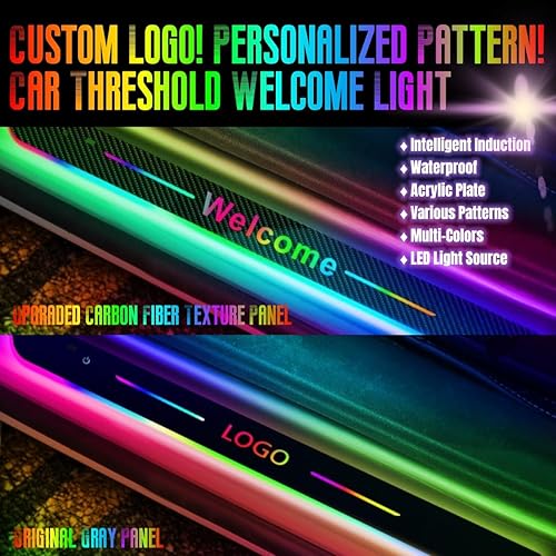 Miniatura 2 de Luces de umbral de automóvil, logotipo personalizable y texto, luz de pedal de automóvil, luces de bienvenida personalizadas para puerta de