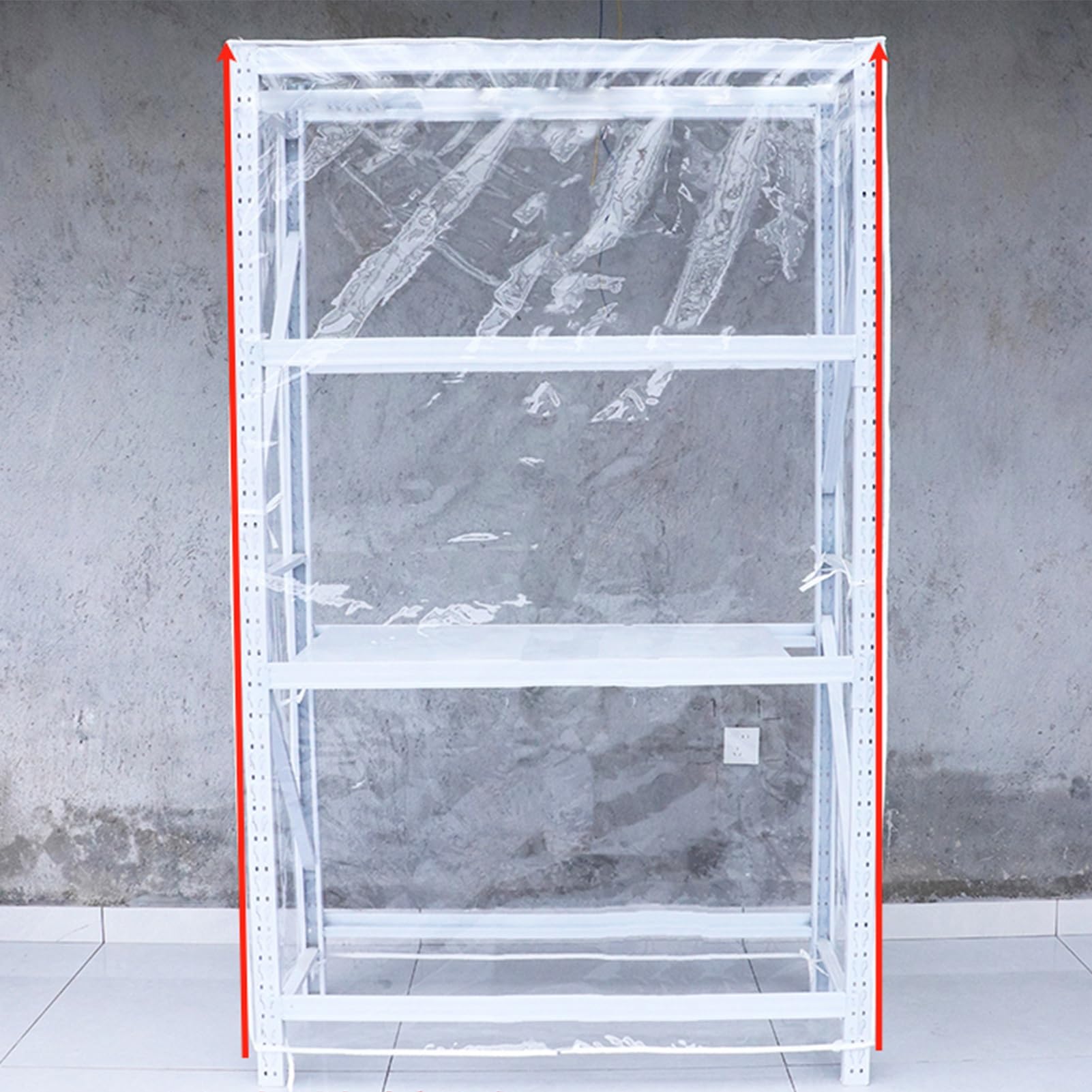 Trwały, przezroczysty pokrowiec na meble ogrodowe z PCW, wodoodporny, ochronny, metalowy pokrowiec na półkę z zamkiem błyskawicznym (90 x 40 x 180 cm) – odporny na warunki atmosferyczne, przezroczysta