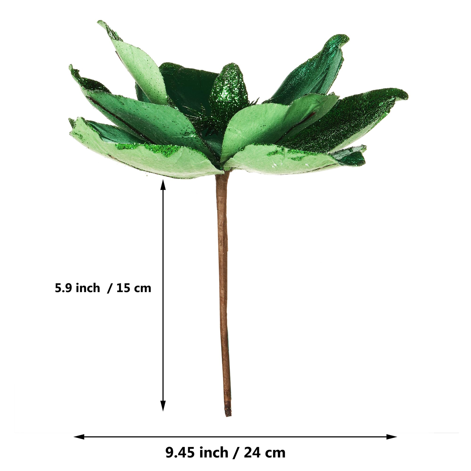 Flores de Navidad Grandes Con Purpurina de 10 Pulgadas - 6 Piezas de Adornos de Flores Artificiales de Magnolia Plegables Para Decoración de Árbol y Fiesta