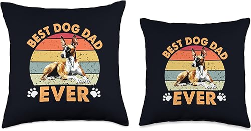 Miniatura 3 de Best Podenco Canario Dog Dad Ever Funny Dogs Owner Retro Throw Pillow