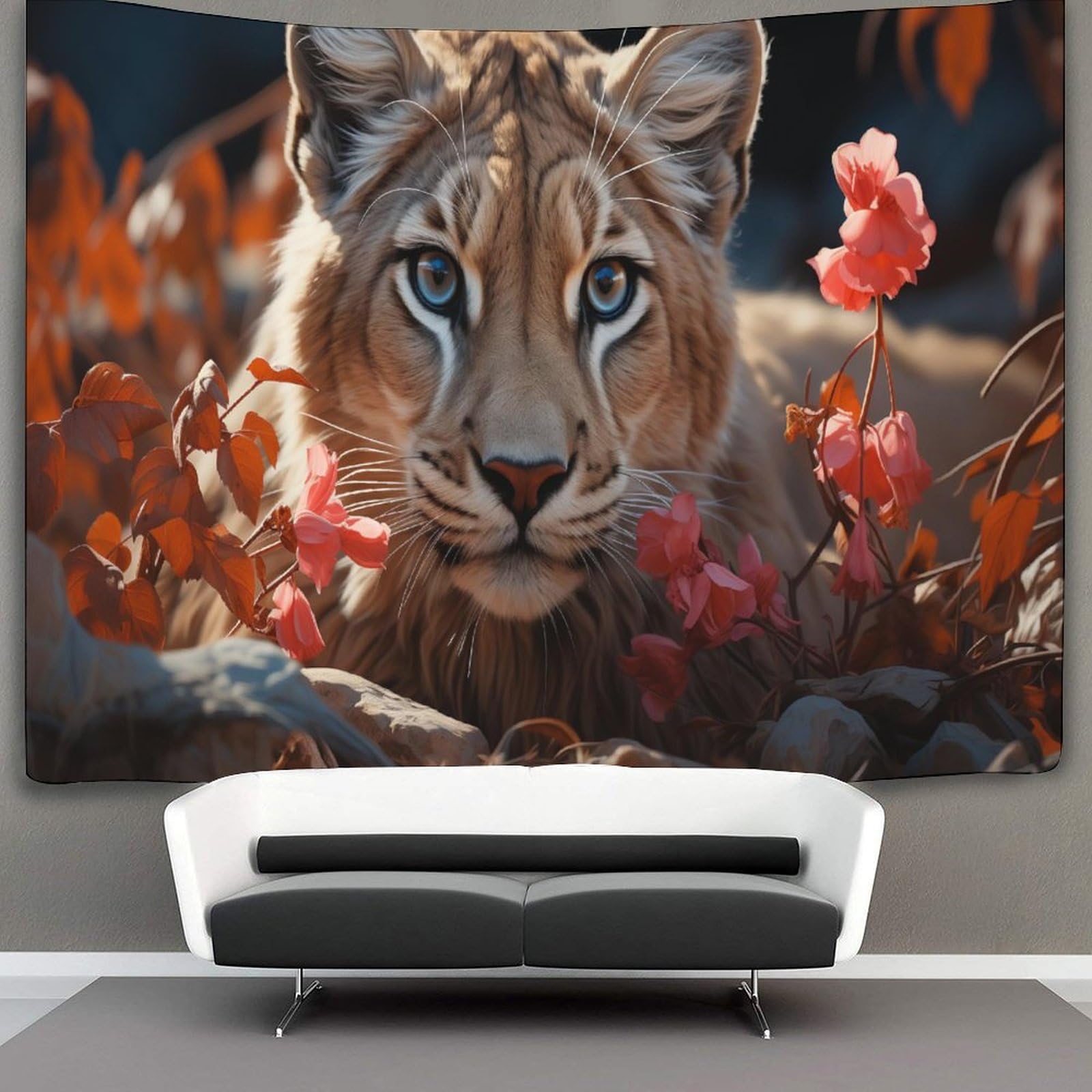 kaiyun Majestic Cougar Tapestry Animal Tapestries 3D Wall Hanging Home Decorations for Room 70cmx100cm