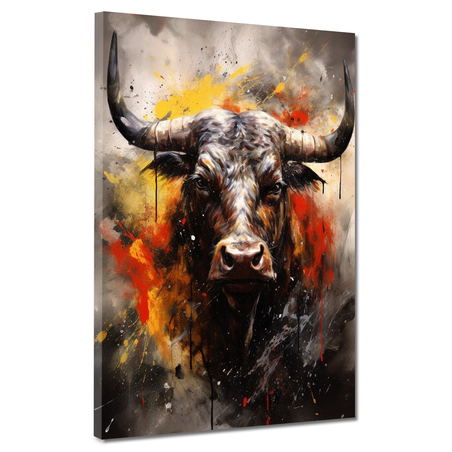 ARTEDinoi Lienzo cuadro moderno Toro decoración de pared Tamaño 30x40x2cm