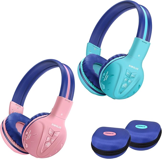 2 Pack of Wireless Bluetooth Kids Headphone with Carry Case, Wireless
