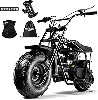 Vista 17 de Oryxearth Mini moto de cross para niños, 105 CC de 4 tiempos para niños, a gasolina, con bolsillo todoterreno con aprobación EPA, soporta