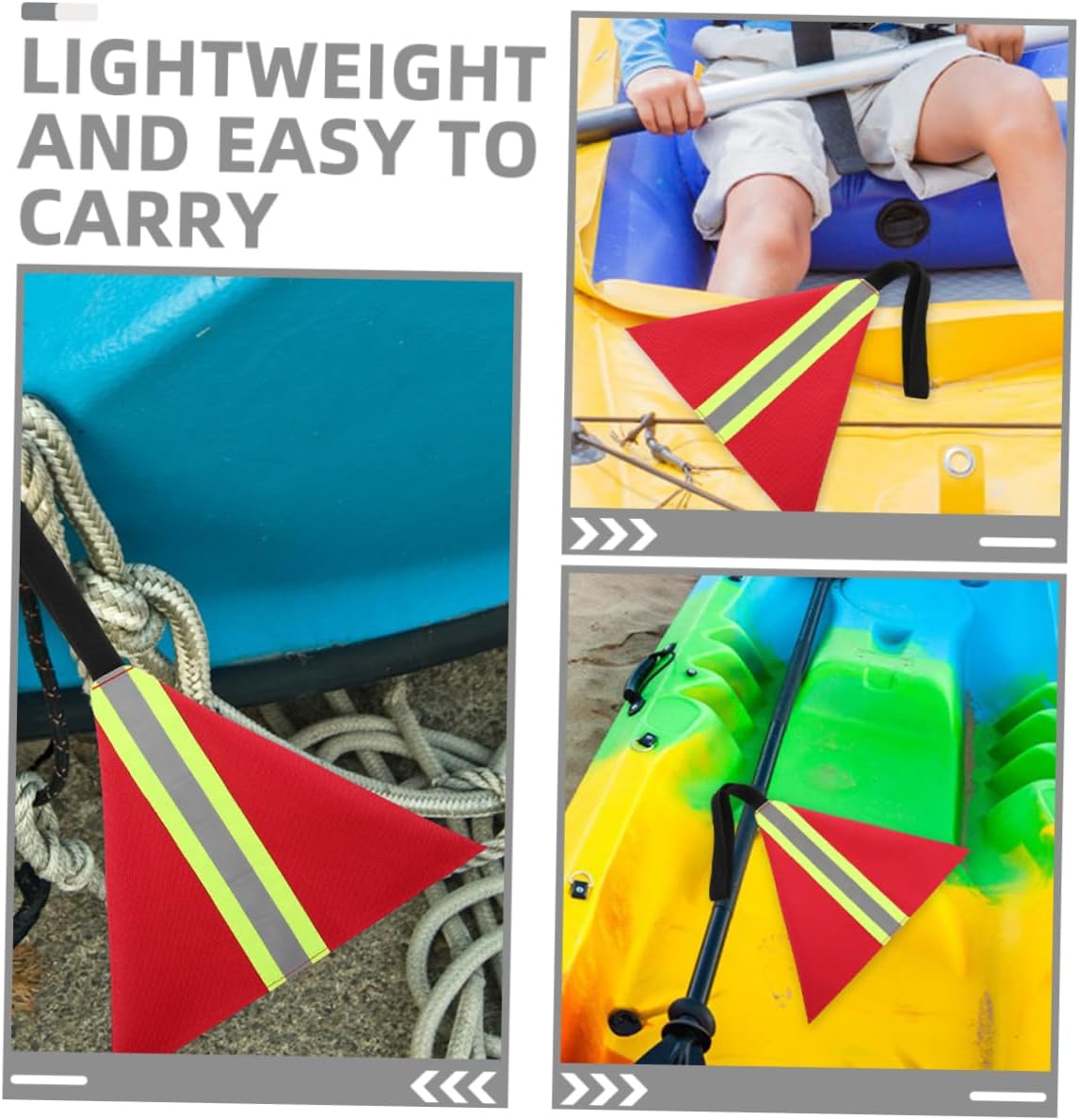 POPETPOP 3pcs Kayak Safety Flag Reflective Warning Flag for Kayak Canoe Boat Light Red Reflective Safety Sign for Travel
