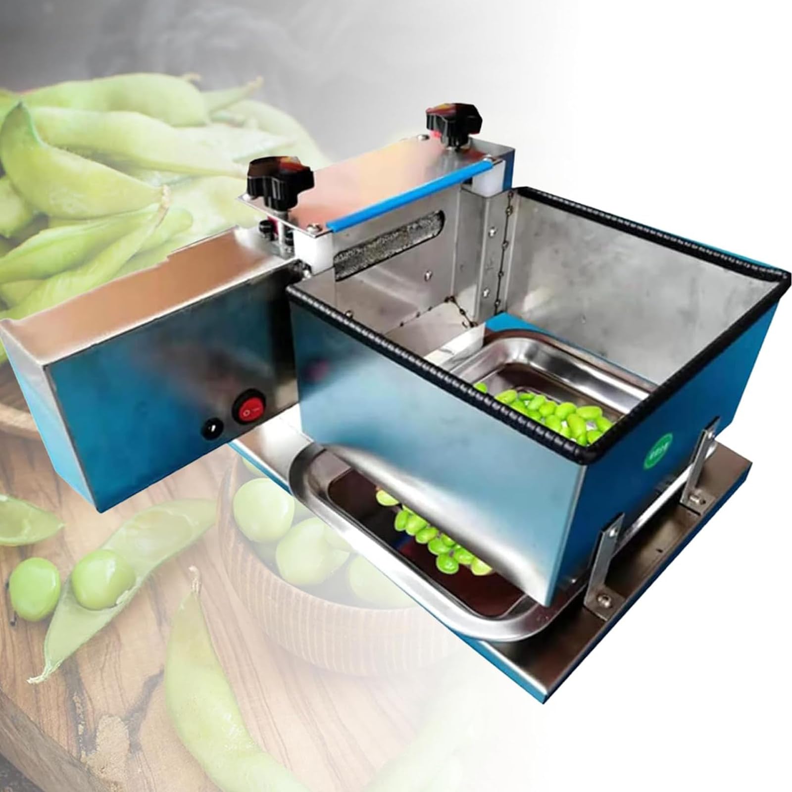 Eoweiot Semi-Automatic Pea Sheller Machine, Electric Bean Pea Peeler Stripper for Peas/Soybeans/Edamame, Commercial Vegetable Shelling Tool