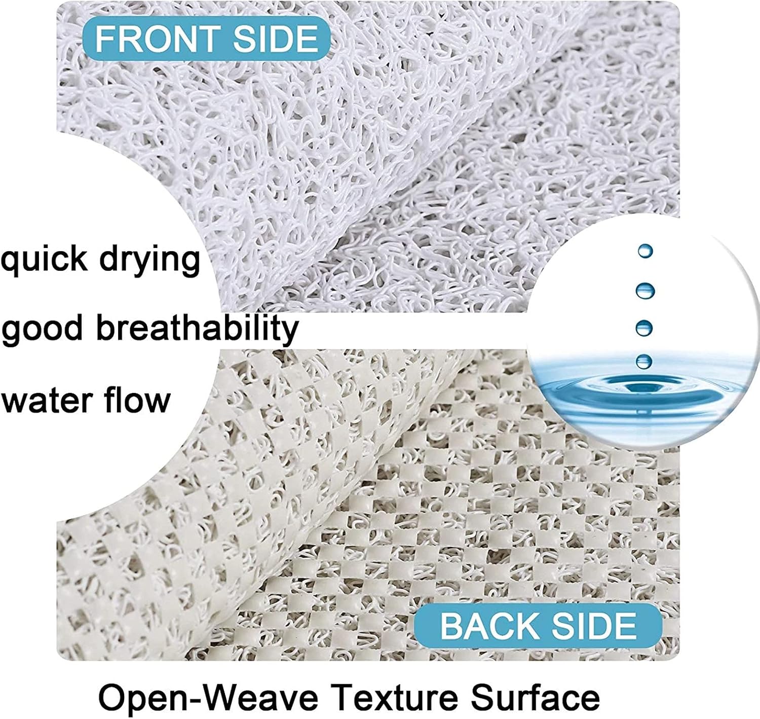 Loofah Shower Mat, Non Slip Shower Mat for Bathroom, KAZOLEN Textured Bath Mat with Loofah ...