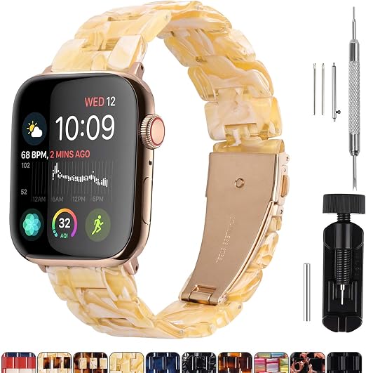 Fullmosa 7 Colores Correa de Resina Compatible con Apple Watch de 38mm 40mm  41mm 42mm 44mm 45mm, Correa Reloj para iWatch SE, Apple Watch Serie 7/6/5/4/3/2/1,  Nike+ Deporte : Amazon.com.mx: Electrónicos
