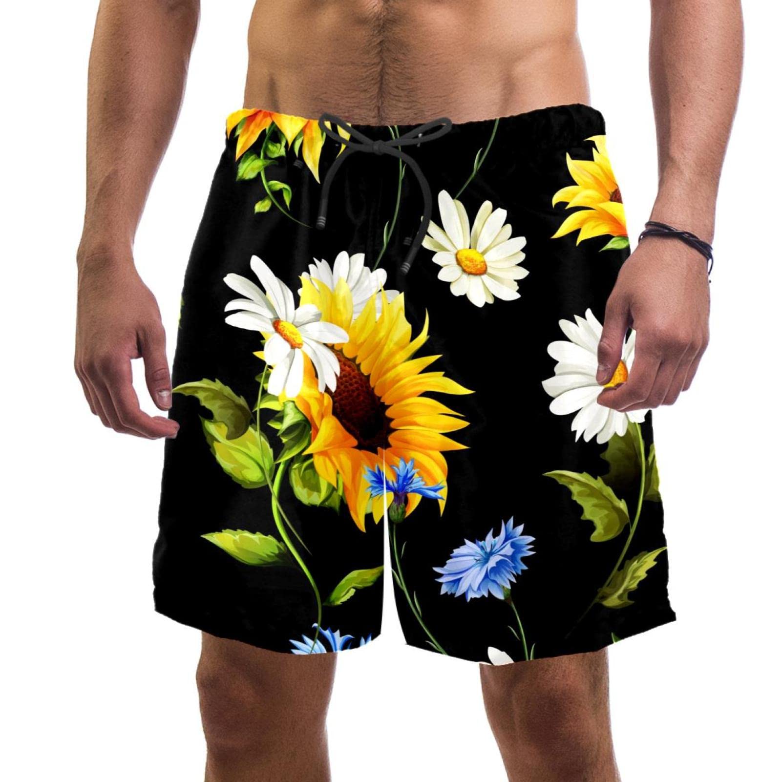 Short de plage à séchage rapide fleuri pour hommes HadHfun