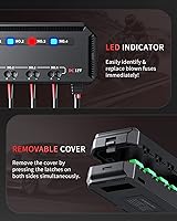 Vista 3 de ELECTOP 12V Fuse Block, Universal 20A Motorcycle Automotive Fuse Block Fuse and Relay Box Kit with 4 Circuits Low Profile Mini Blade Fuse Holder