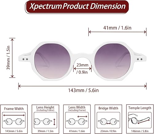 Miniatura 4 de Gafas de sol redondas estilo hippie retro pequeñas para hombres y mujeres, gafas de sol circulares vintage