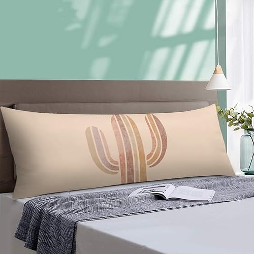 Miniatura 10 de Funda de almohada corporal, estilo bohemio, abstracto, con hojas de Monstera tropicales, para cama, tamaño grande, suave, estilo mediados de siglo,