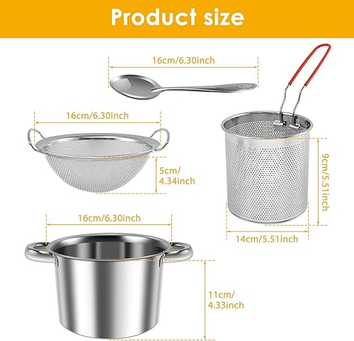 Miniatura 7 de Olla para freidora, olla de acero inoxidable con tapa y cesta para freidora, freidora de gran apertura que ahorra aceite, apta para lavavajillas,