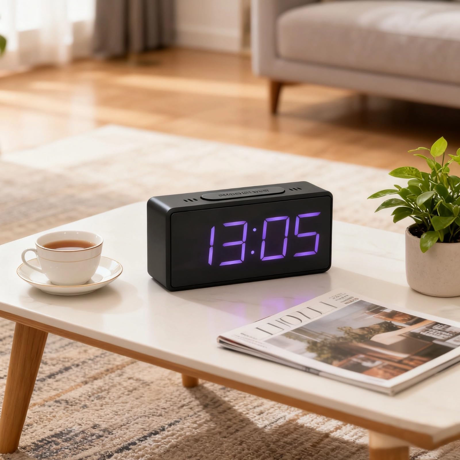 Budzik nocny LED, zegar elektroniczny z alarmem, duży wyświetlacz, zasilanie USB/AAA, idealny do domu i biura, czarny