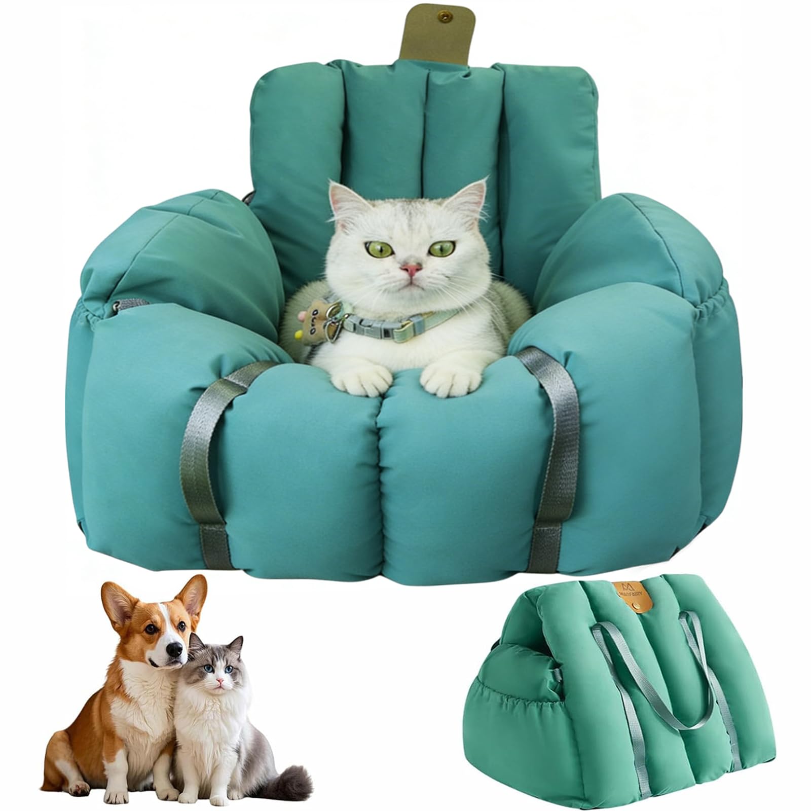 Cat Car Seat Portable Travel Small Dogs Carrier Bag with Safety Leash