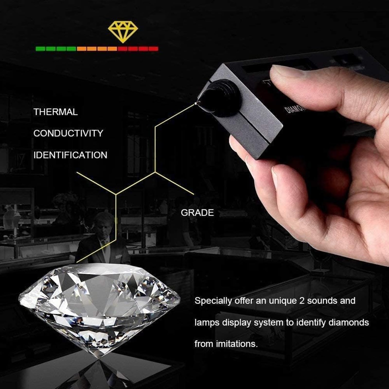 Testeur De Diamant SODIAL Avec Loupe Grossissante, L2396, Neuf