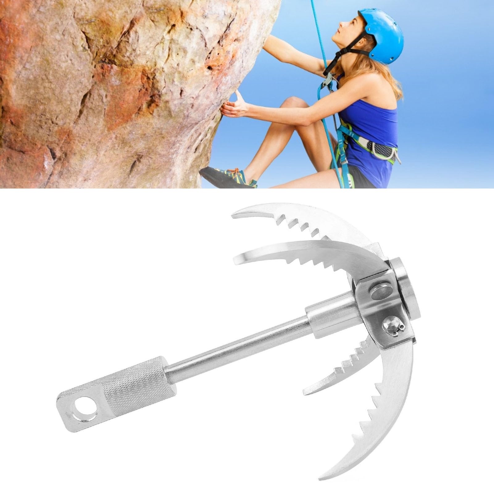 Grappling Hook, Stainless Steel Grappling Hook for Outdoor Climbing and Adventure