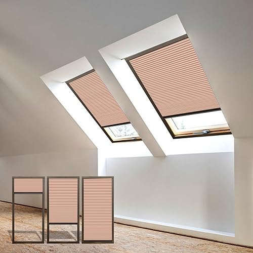 Vista 26 de Skylight Shades Cordless Cellular Blinds 100% Blackout Honeycomb Shade for Ceiling Roof Inclined Plane Room Windows Custom Size Dark Coffee