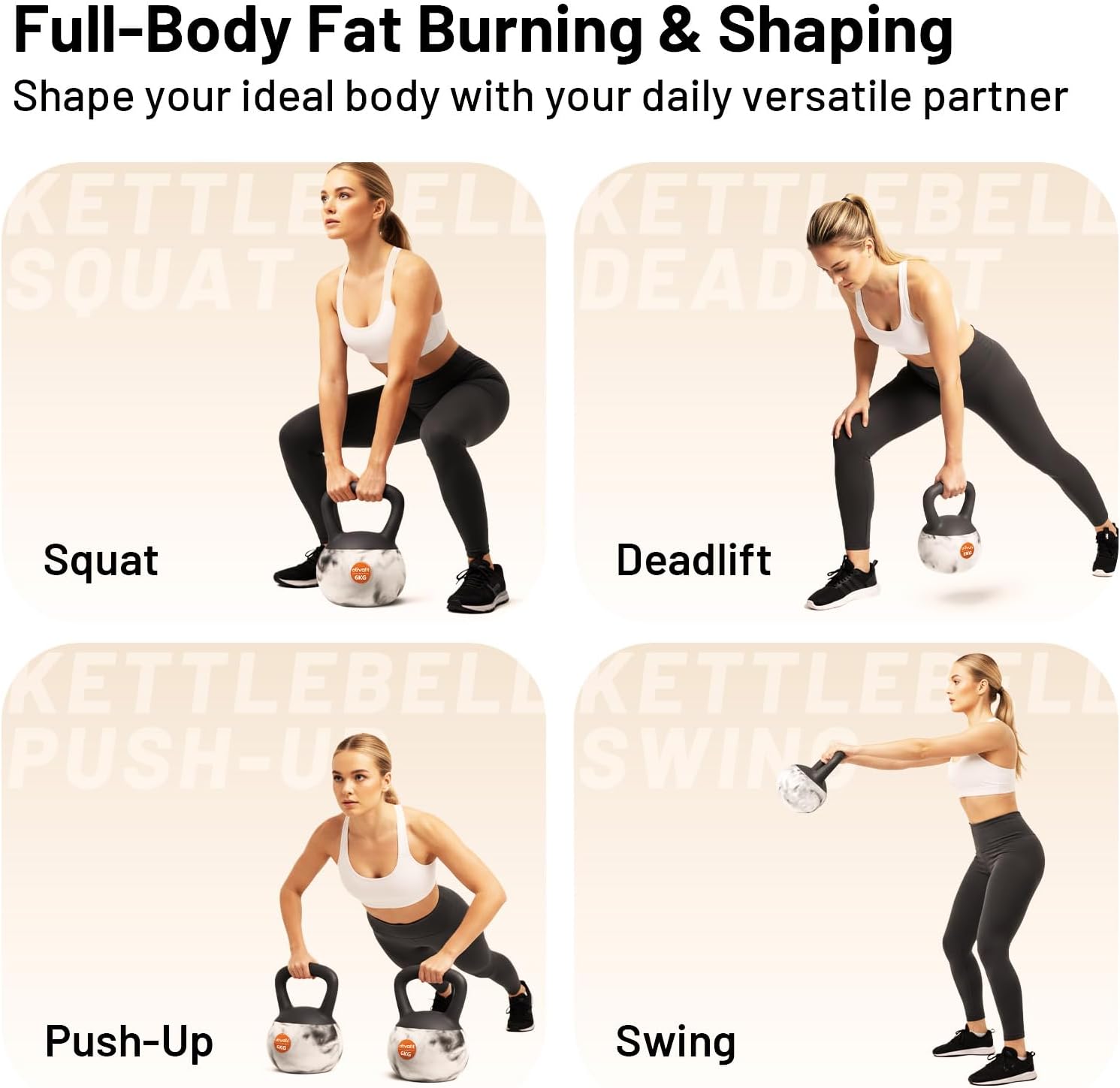 ATIVAFIT 9-22lb Soft Kettlebell for Home Workouts | Wide Non-Slip Handle, Floor-Friendly Cushioned Strength Training Weight with Dense Iron Sand Filling for Women & Men
