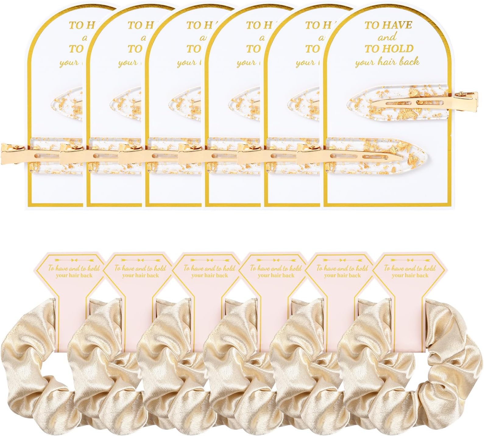 Aileam 12 PCS Soft Silk Satin Hair Accessories - Scrunchies, Hair Clips for Bridal Shower Gifts, Wedding Favors for Women and Girls
