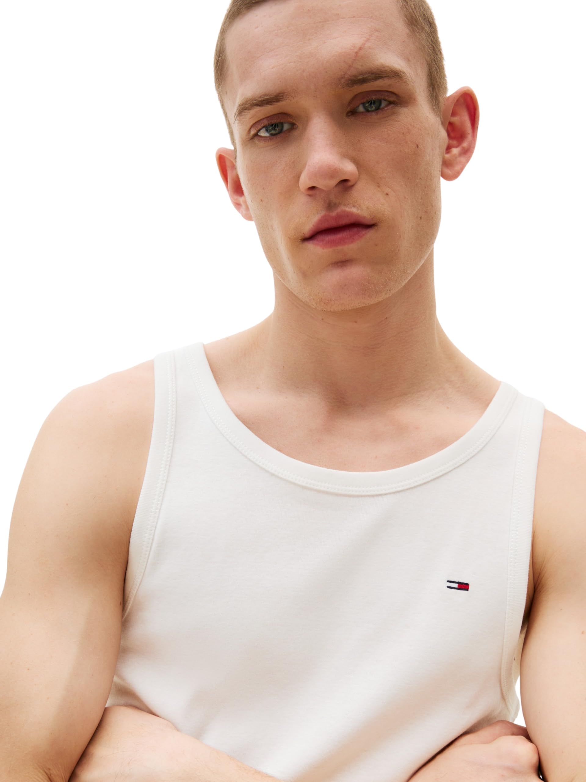 Tommy Jeans Męskie koszulki TJM XSLIM 3-pak flag EXT DM0DM21782 Inne T-shirty, Multi (Ecru/Ecru/Ecru), XL, Multi (Ecru/ecru/ecru), XL