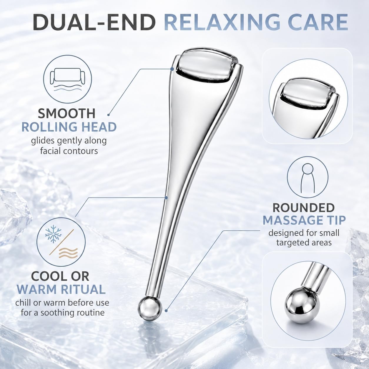 1 Pcs,Metal Eyelid Roller Massage Tool,for Dry Eye Stye Chalazion Relief