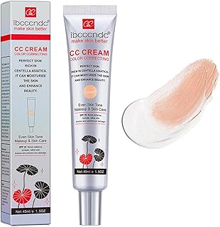 Color Correcting CC Cream With Centella Asiatica,Multi-Purpose Skin Tone Adjusting CC Cream Concealer Full Coverage,SPF 25 Sunscreen Moisturizing Pre-Makeup Primer Brightening for Mature Skin