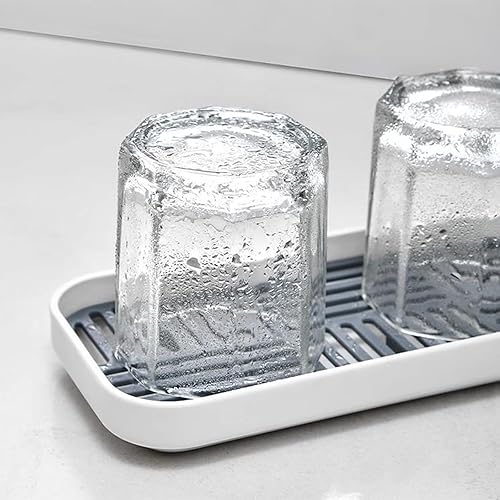 Miniatura 7 de Organizador de fregadero de cocina con bandeja de drenaje, bandeja de fregadero de encimera evita la humedad para cocina, baño, color negro