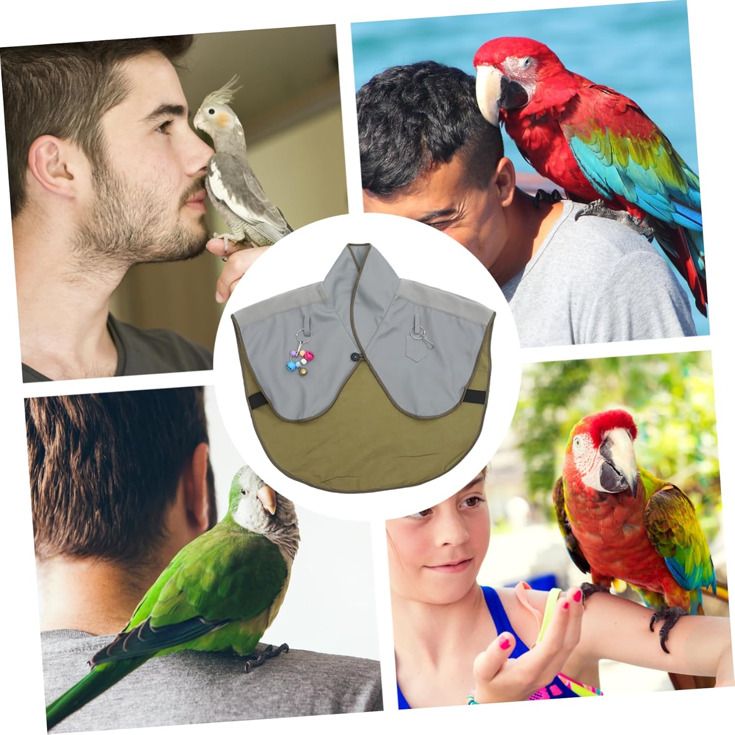 GALPADA Parrot Scratch Shoulder Protector Shawl Bird Training Cover with Loops for Stylish Design for Pet Owners Parrot Care Reusable Diaper for Birds