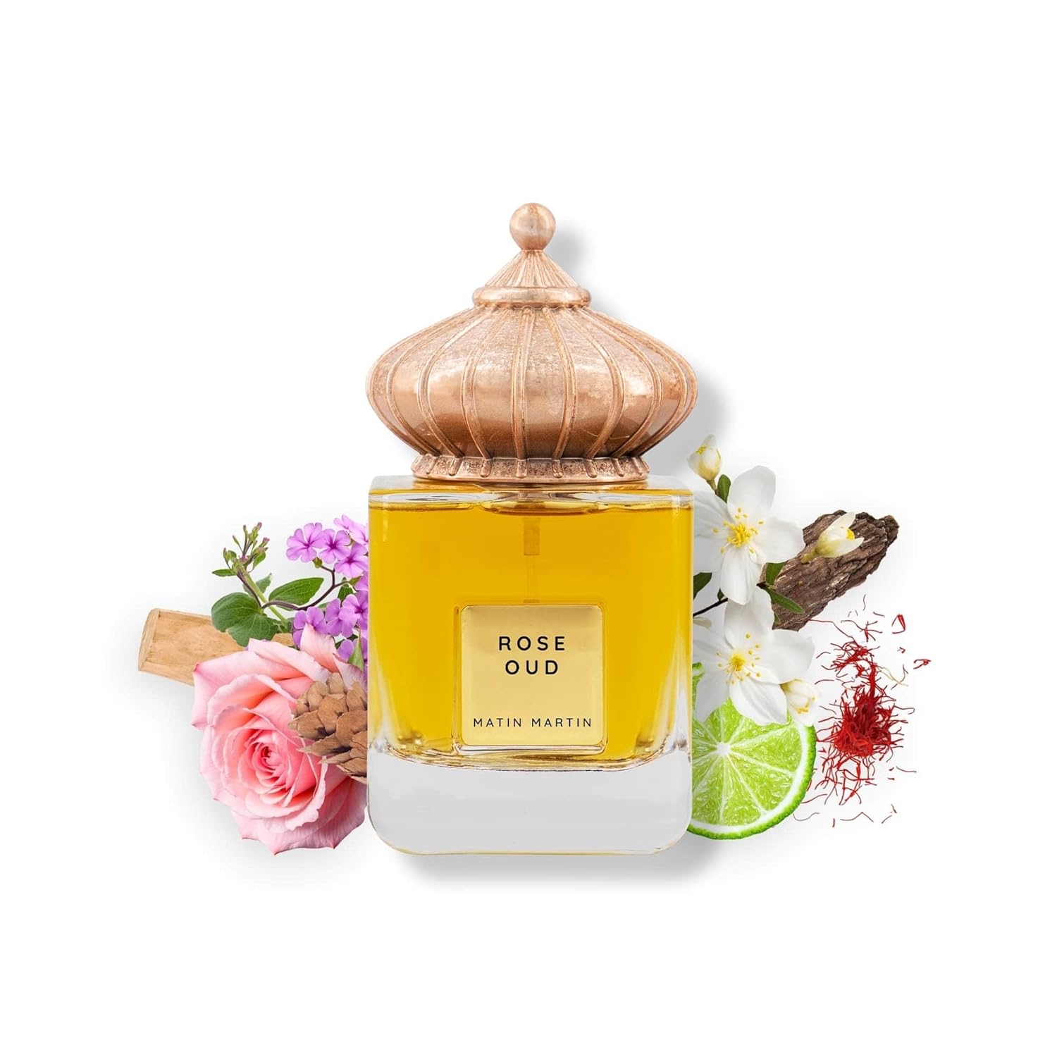 Matin Martin Rose Oud for Unisex - Arabian Perfume for Women & Men - Long Lasting Fragrance with Saffron, Bergamont, Jasmine, Sandalwood, Cedar Notes - Arabic Cologne - Travel Size - 3.4 oz EDP Spray - Image 2