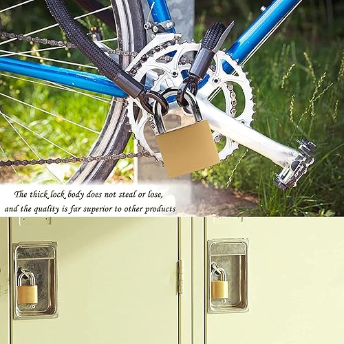 Miniatura 19 de Paquete de 2 candados pequeños con 3 llaves (con llave), candado de casillero de 1.18 pulgadas, cerradura con candado de llave para cobertizos, 2