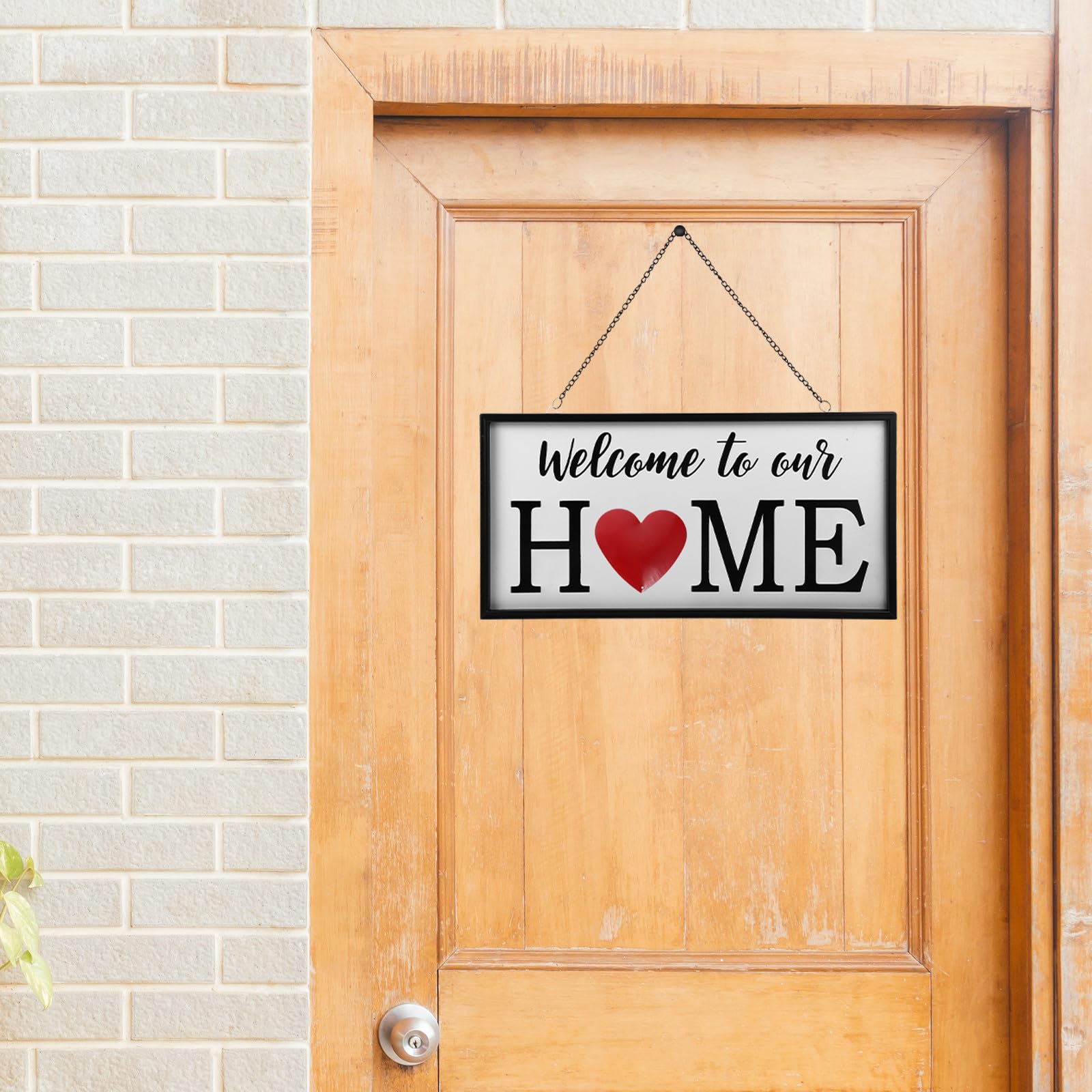 1satz Teiliges Eisen Willkommen Türschild mit Austauschbarem Magnet hängeschild für Haustür Veranda Garten Wiederverwendbare Langlebige Wanddekoration für Zuhause